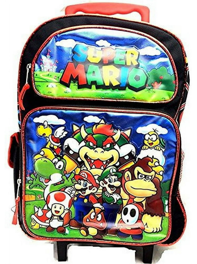 Nintendo Super Mario Large Rolling Backpack for Kids Group