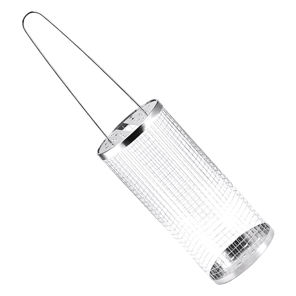 Large Rolling Grilling Net, Stainless Steel BBQ Grill Basket, Portable Barbecue Cage, for Vegetables, Meat, Seafood, Easy to Clean, 18.5 x 3.5 in / 47 x 9 cm