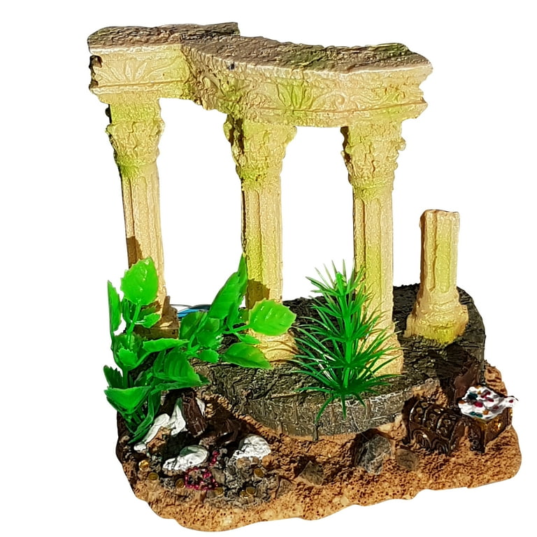 Large Roman Arch Ruins with Added Plant Effect Roman Columns Ruins Fish Tank Aquarium Decor Roman Greek Columns Ruins Aquarium Fish Tank Ornament