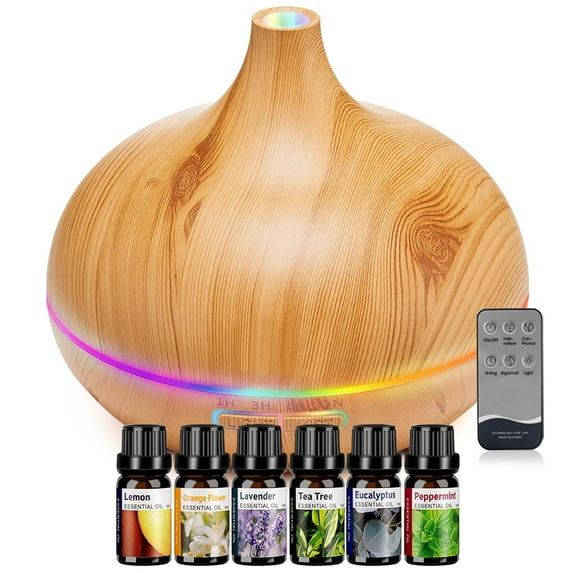 Aroma Diffuser for Essential Oil Large Room Office Essential Oil Diffusers for Home Kids Cool Mist humidifier for Bedroom Quiet with Ambient Light Waterless Auto Off Aromatherapy