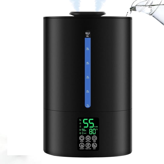 Large Room Cool and Warm Mist Humidifier with 360 °   Nozzle, Auto Mode, Oil Diffuser, Quiet Top Fill Design for Bedroom, Baby, and Plants