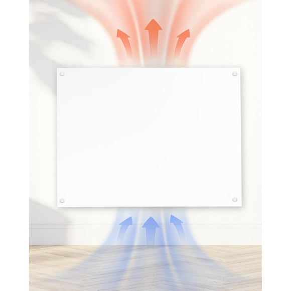 Large Room Indoor Heater - 600W Amaze Maxi Convection Panel Heater w/Wall Mount Kit, Up to 300 sq ft Room - 36x24 Paintable, Energy Efficient, & Silent Bathroom, RV or Garage Heater - Amaze Heaters