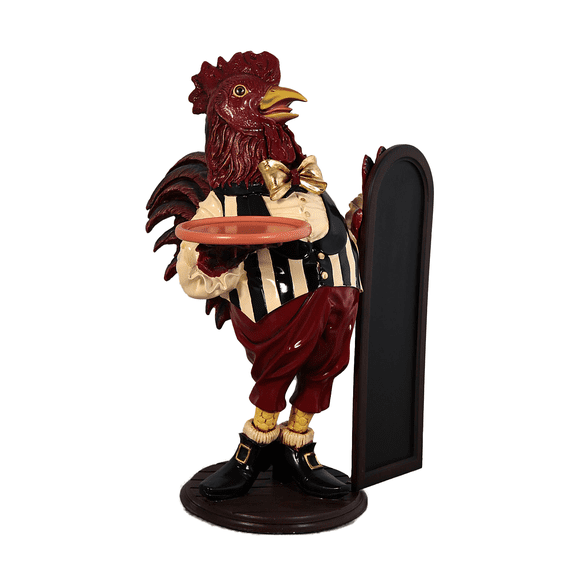 Large Rooster Butler Statue