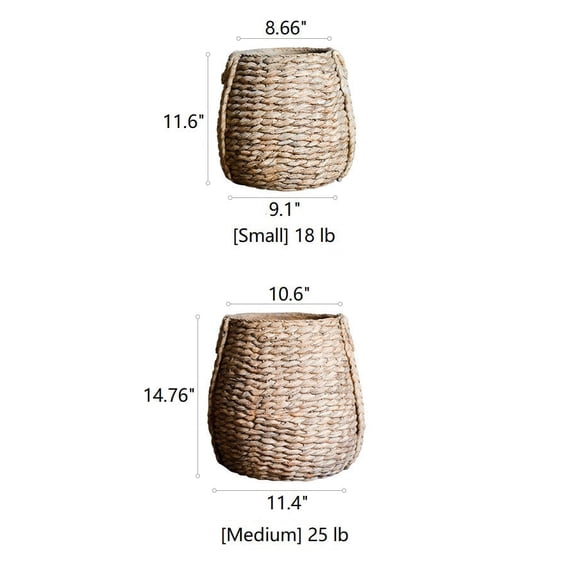 Large Rope Basket Cement Planter