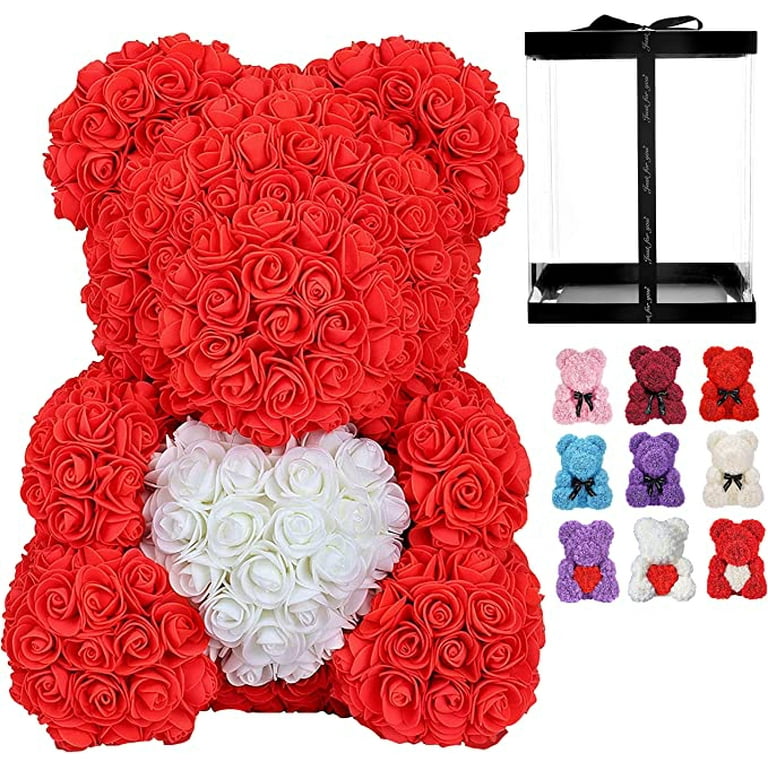 Wedding Rose Teddy Bear With Box For Women Valentines Girlfriend