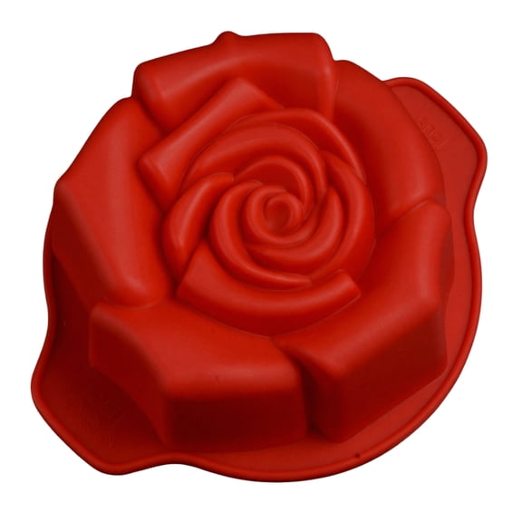 Large Rose Bloom Silicone Mold, 3D Floral Shape Cake Chocolate Pudding Baking Pan, Non-Stick DIY Dessert Decorating Accessory Tray