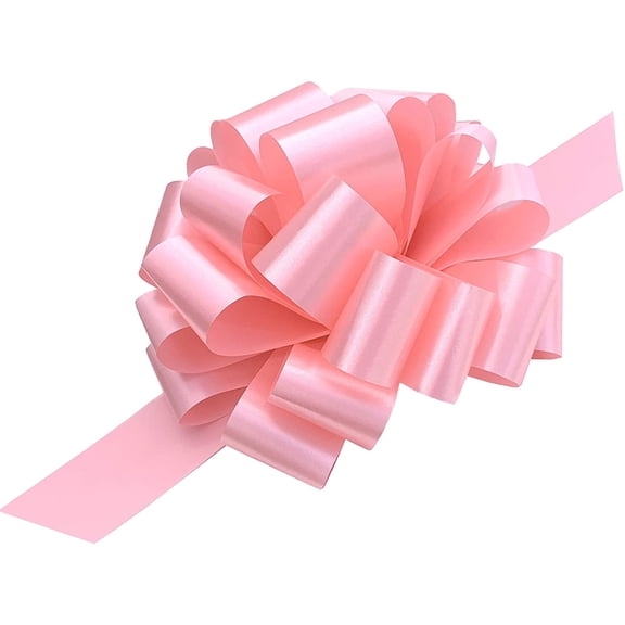 Large Rose Petal Pink Ribbon Pull Bows - 9" Wide, Set of 6, Valentine's Day, Baby Shower, Gift Bows, Gender Reveal, Birthday, Presents, Christmas, Easter