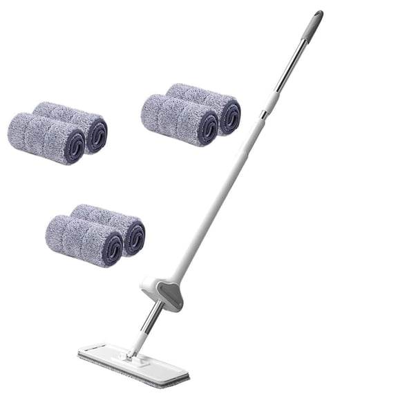 Large Rotary Handless Flat Mop, Lazy Person Mop, Self-Cleaning Microfiber Pads, 360° Rotation, Strong Water Absorption, Efficient Hair and Dirt Removal, Household Floor Cleaning Tool