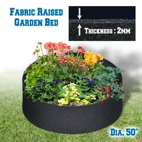 Large Round Bag Fabric Raised Planting Bed Garden Grow Bag Pots for Herb Flower(Dia 50")