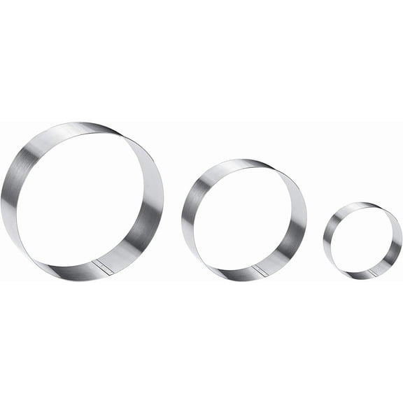 Large Round Cake Ring Set-4/6/8 Inch Biscuit Cutter Stainless Steel Circle Pancake Mold English Muffin Ring