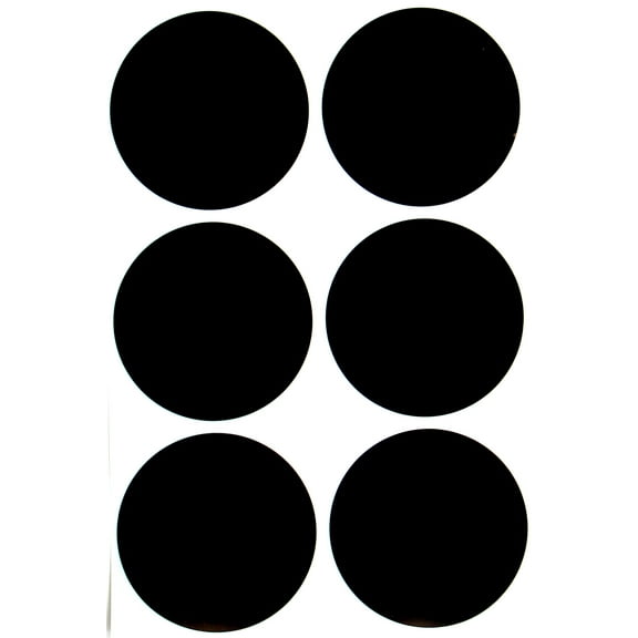 Large Round Color-Coding Labels 50mm Black Stickers Sheets 2 inch - 648 Pack by Royal Green