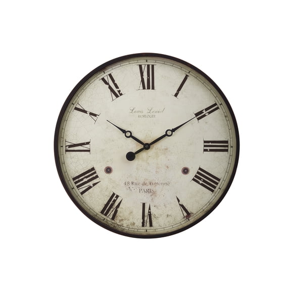 Large Round Farmhouse Wall Clock,20 inch Rustic Roman Numeral Big Wall Clock for Living Room, Kitchen, Living Room, Bedroom,Battery Operated, Dark White