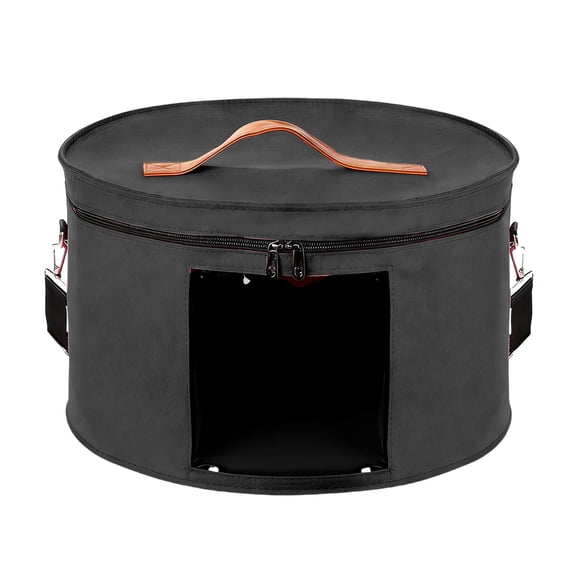 Large Round Foldable Hat Box 18.9" D x 16.5" H, Stackable Hat Storage Box for Cowboy Hats, Travel Hat Carrier Case Organizer for Closet, Sturdy Lid & Handles for Home Use
