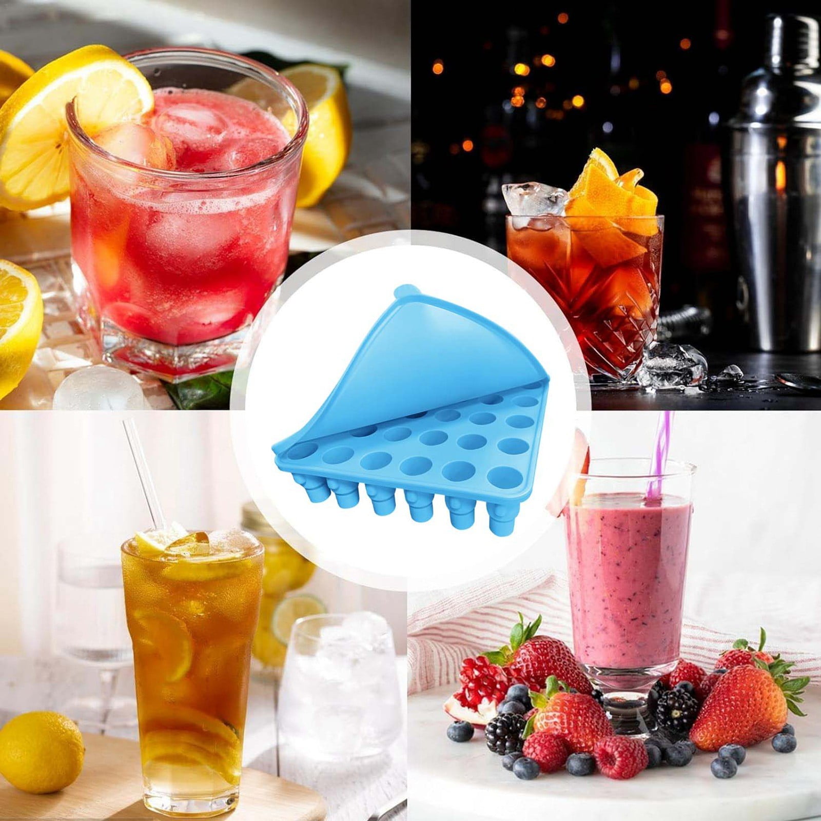 Large Round Ice Cube Molds Tray with Lid Spherical Ice Cube Molds