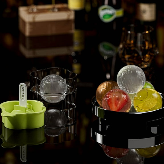 Large Round Ice Mould, Silicone Ice Ball Maker, Spherical Ice Cube Tray for Stylish Beverages, Leak-Proof, Easy Release, Space-Saving Design