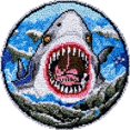 thumbnail image 1 of Large Round Latch Hook Rug kits Large Shark Latch Hook kit Cushion Blanket Embroidery Craft Kits For Beginner DIY Latch Hook Carpet Rug Kit with Printed Canvas 60x60cm, 1 of 7