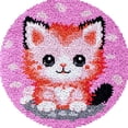thumbnail image 1 of Large Round Latch Hook Rug kits Little Kitten Latch Hook kit Cushion Blanket Embroidery Craft Kits For Beginner DIY Latch Hook Carpet Rug Kit with Printed Canvas 60x60cm, 1 of 7