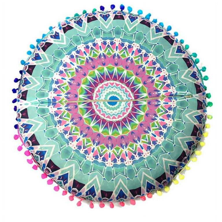 Oversized Round Bohemian Floor Cushion Pillow Mandala Meditation