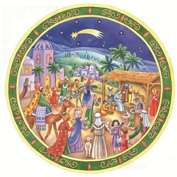 Large Round Nativity German Advent Calendar Made in Germany Christmas Countdown