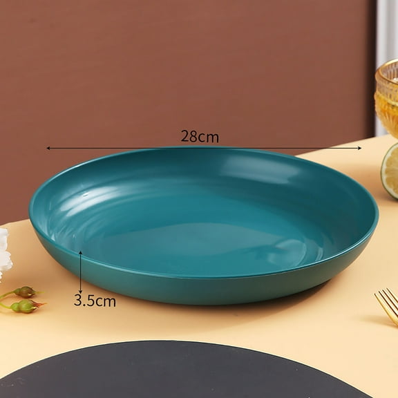 Large Round Plastic Plates - 10.2" Non-Slip Salad Plates | Snack Plates | Dessert Plates | Durable & Scratch-Resistant | Dishwasher Safe | Multipurpose Serving Tray