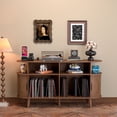 thumbnail image 1 of Large Round Record Player Stand with Charging Station & USB Ports, Record Storage Cabinet, 1 of 7