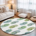 thumbnail image 1 of Large Round Rug 8Ft, Green Blue Palm Leaf Non-Slip Washable Circle Rugs Carpet, Summer Botanical Tropical Plants Indoor Outdoor Rug Floor Mats Throw Runner for Bedroom Living Room Bathroom, 1 of 8