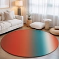 thumbnail image 1 of Large Round Rug 8Ft, Red Teal Orange Ombre Non-Slip Washable Circle Rugs Carpet, Modern Art Aesthetics Abstract Indoor Outdoor Rug Floor Mats Throw Runner for Bedroom Living Room Bathroom, 1 of 8