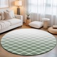 thumbnail image 1 of Large Round Rug 8Ft, Sage Green Striped Non-Slip Washable Circle Rugs Carpet, Modern Abstract Ombre Geometric Morocco Indoor Outdoor Rug Floor Mats Throw Runner for Bedroom Living Room Bathroom, 1 of 8