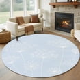 thumbnail image 1 of Large Round Rug 8Ft Washable Non-Slip, Blue Dandelion Circle Area Rugs for Living Room Bedroom, Spring Modern Minimalist Country Flower Indoor Floor Mats Carpet Runner for Home Decor, 1 of 8