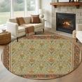 thumbnail image 1 of Large Round Rug 8Ft Washable Non-Slip, Boho Geometric Abstract Floral Circle Area Rugs for Living Room Bedroom, Vintage Ethnic Flower Textured Indoor Floor Mats Carpet Runner for Home Decor, 1 of 8