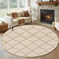thumbnail image 1 of Large Round Rug 8Ft Washable Non-Slip, Boho Moroccan Circle Area Rugs for Living Room Bedroom, Vintage Morocco Quatrefoil Geometric Indoor Floor Mats Carpet Runner for Home Decor, 1 of 8