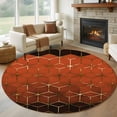 thumbnail image 1 of Large Round Rug 8Ft Washable Non-Slip, Orange Geometric Circle Area Rugs for Living Room Bedroom, Ombre Modern Abstract Art Indoor Floor Mats Carpet Runner for Home Decor, 1 of 8