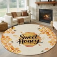 thumbnail image 1 of Large Round Rug 8Ft Washable Non-Slip, Spring Honey Bee Circle Area Rugs for Living Room Bedroom, Watercolor Bee Farmhouse Indoor Floor Mats Carpet Runner for Home Decor, 1 of 8