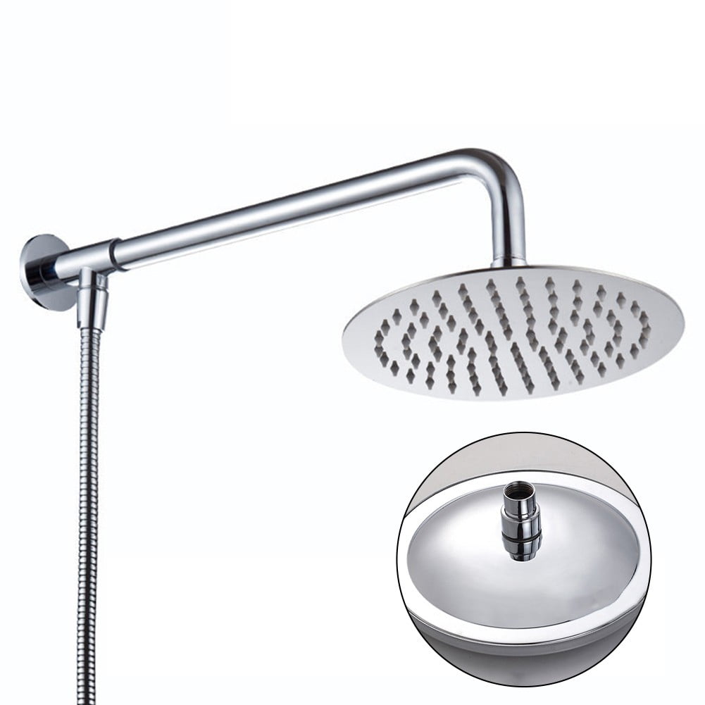 Large Round Shower Head Bath Shower Head Waterfall Chrome Rainfall Overhead Kit Bathroom Faucets Bathroom Hardware