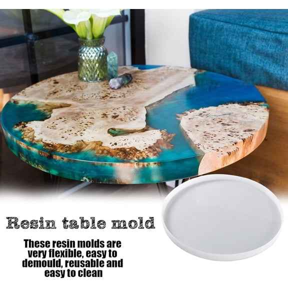Large Round Silicone Resin Tray Mold, 19.69 Inch Epoxy Casting Mold for DIY Resin Table, Fruit Tray, Home Art Decor Crafts