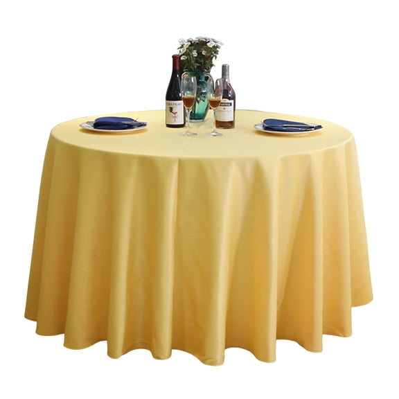Large Round Tablecloth,Classic Solid Color Tablecloth,Double-sided Satin Circle Table Cover For Dining Hotel Restaurant Party Banquet Wedding-H-180cm