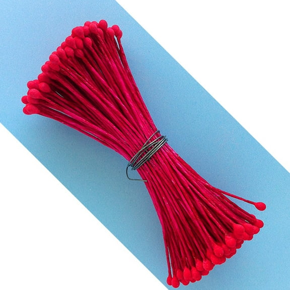 Large Round Tip Flower Stamens (Raspberry Red)