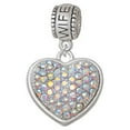 thumbnail image 1 of Large Rounded Clear AB Oktant Crystal Heart - Wife Charm Bead, 1 of 1