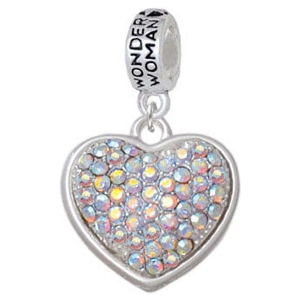 Large Rounded Clear AB Oktant Crystal Heart - Wonder Woman Charm Bead ...