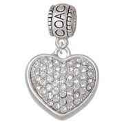 Large Rounded Clear Oktant Crystal Heart - Coach Charm Bead