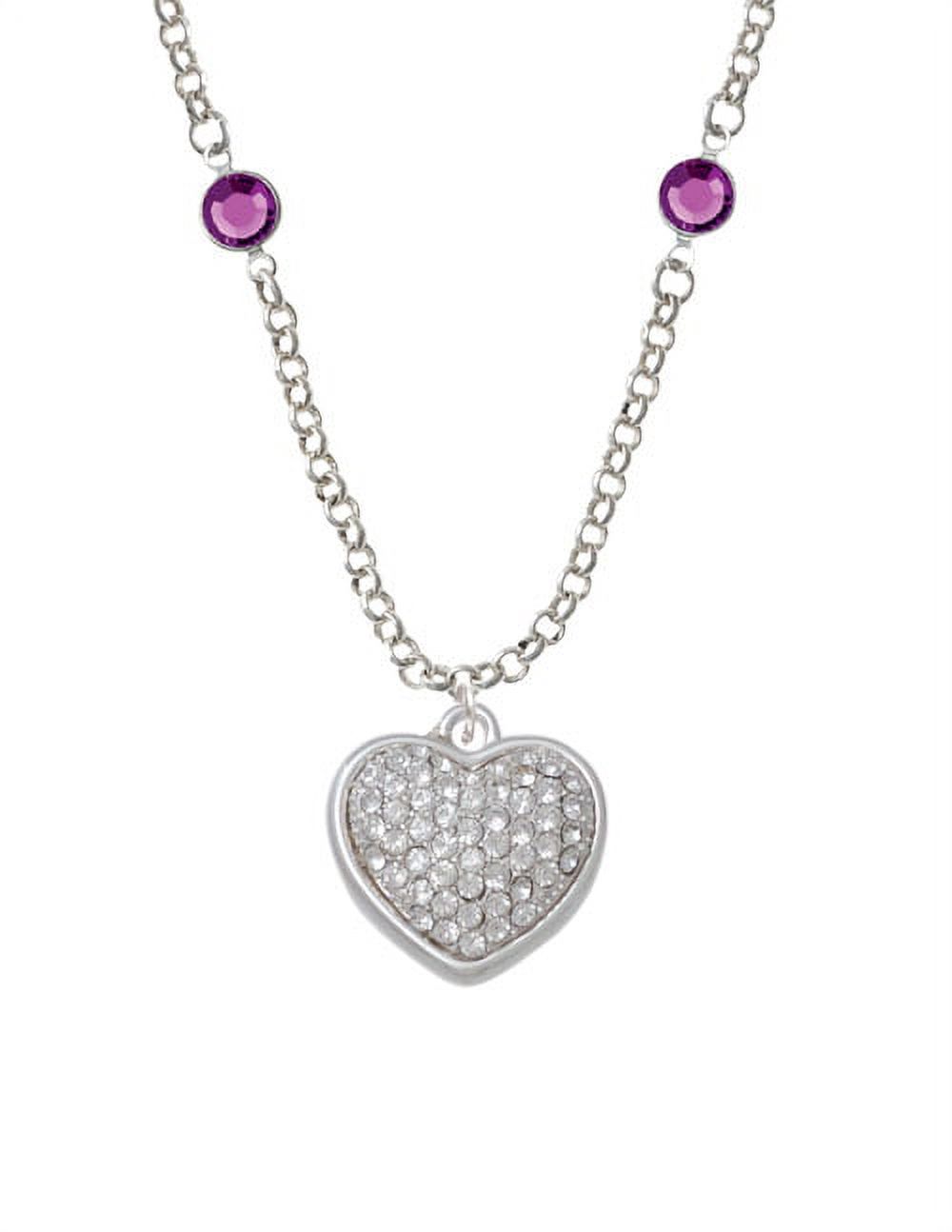 Large Rounded Clear Oktant Crystal Heart Purple Crystal Fiona Necklace ...