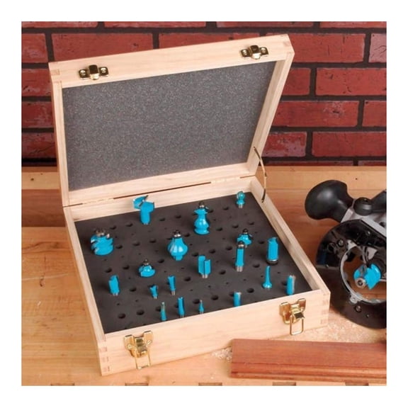 Large Router Bit Case - Tool Case for 1/4" and 1/2" Router Bits Securely Router Bit Holder Storage Case w/ High-Density Foam (12.8 x 13.1 x 4.8)