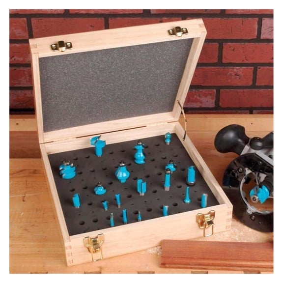 Large Router Bit Case - Tool Case for 1/4" and 1/2" Router Bits Securely Router Bit Holder Storage Case w/ High-Density Foam (12.8 x 13.1 x 4.8)
