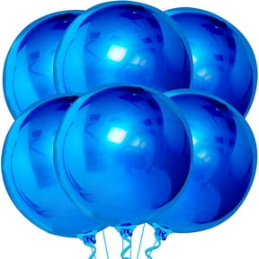 Large Royal Blue Balloons - 22 Inch, Pack of 6 | Royal Blue Metallic Balloons for Eid Decorations for Home | Blue Foil Balloon, Under The Sea Party Decorations