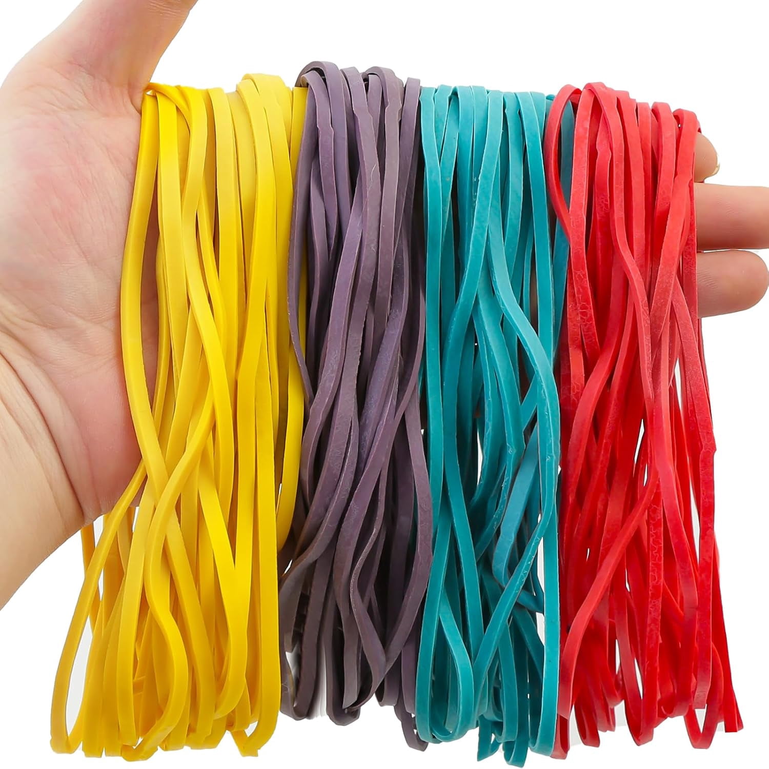30-Pack Heavy Duty 12 Inch Rubber Bands - Large Red Elastic Bands For Office, Trash Cans, Bundling