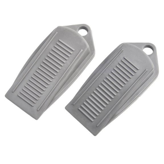 Large Rubber Door Stopper Wedge 3 Pack, Non-Slip Heavy Duty Door Block Catcher for Wood Floors, Ideal Door Holder for Home and Commercial Use, Grey, 3.9 x 2 x 0.8 Inch