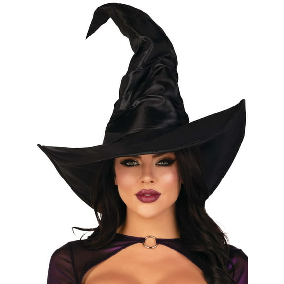 Large Ruched Witch Hat, Black, One Size