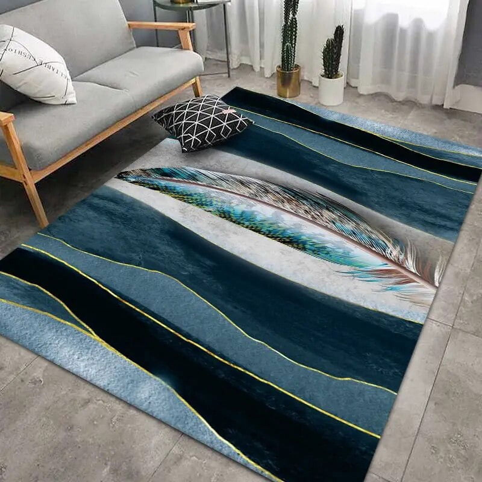 Large Rug 3D Feather Carpet Living Room Modern Style Area Rug Large