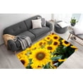 thumbnail image 1 of Large Rug, Area Rug, Thick Rug, Personalized Gift, Sunflower Rugs, Yellow Rugs, Botanical Rug, 3D Printed Rug, Large Rug, Living Room Rug, 2'x3' - 60x90 cm, 1 of 8
