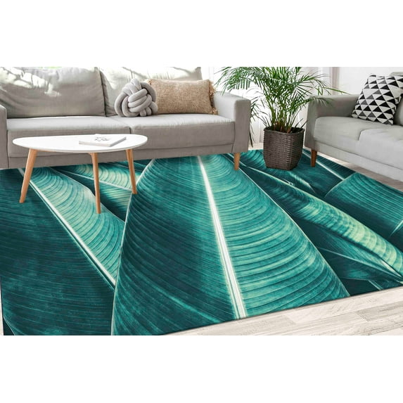 Large Rug, Bathroom Rug, Home Decor Rug, Anti-Slip Carpet, Leaf Rug, Trendy Rugs, Floral Rug, Gift For The Home, Entryway Rug, Indoor Rug, 2.6'x6.5' - 80x200 cm